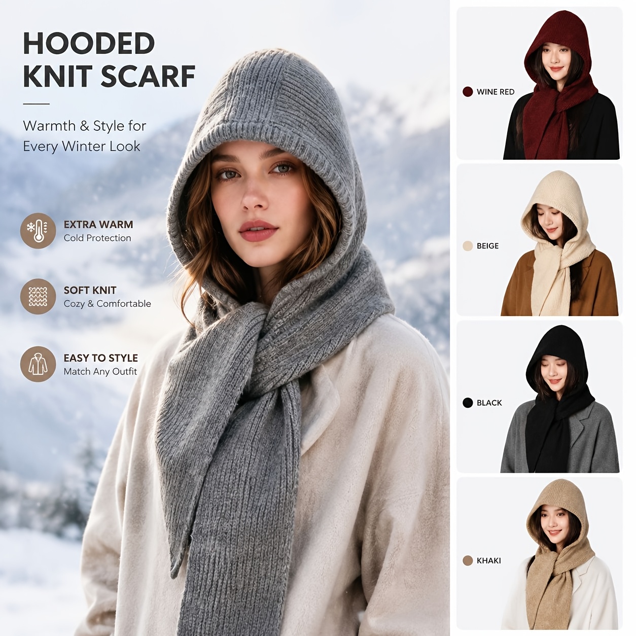 Women Men Hooded Scarf All-in- - đánh giá và giá Men Accessories All